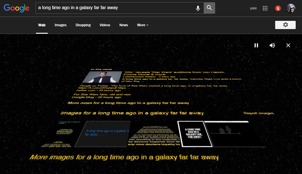 Googleで A Long Time Ago In A Galaxy Far Far Away を検索すると Itmedia News