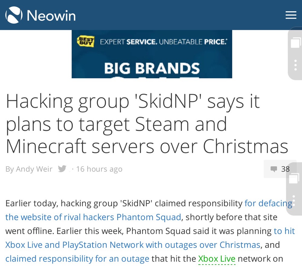クリスマスにsteamとマインクラフトを攻撃 ハッカー集団が予告 Itmedia News