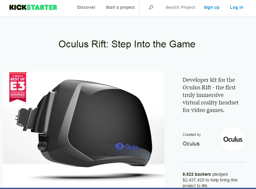 Oculus、Kickstarter支援者に製品版「Rift」をプレゼント ITmedia NEWS
