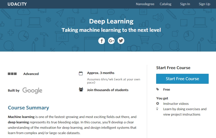 [B! TensorFlow] GoogleとUDACITY、「TensorFlow」で学ぶディープラーニング講座を開設