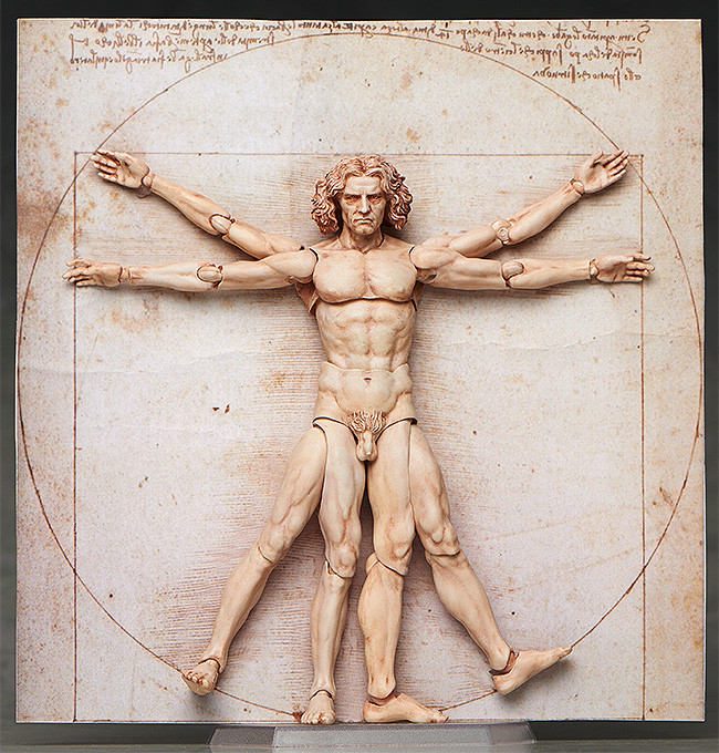 ダ・ヴィンチ「ウィトルウィウス的人体図」が可動式フィギュアに 腕も