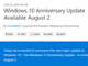 Windows 10の「Anniversary Update」は8月2日リリース──Microsoftが正式発表