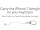 iPhone 7用3.5ミリヘッドフォンアダプタ紛失防止キーホルダー「Uncourage」