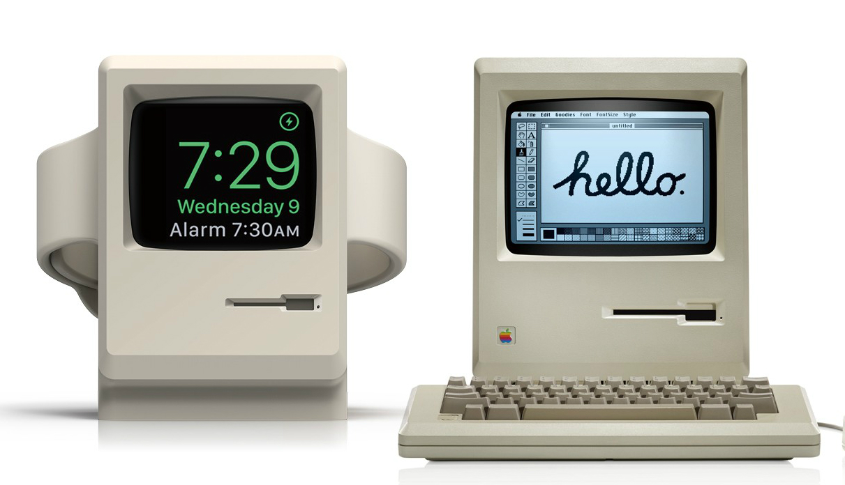 Apple Watchを懐かしの初代Macintoshにするスタンド、ドルで発売