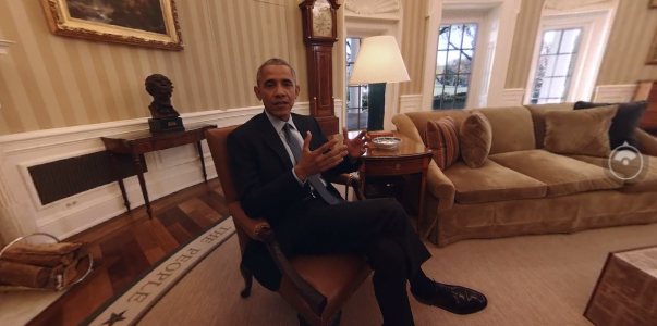 オバマ大統領夫妻、ホワイトハウス（官邸）の360度動画をFacebookで 