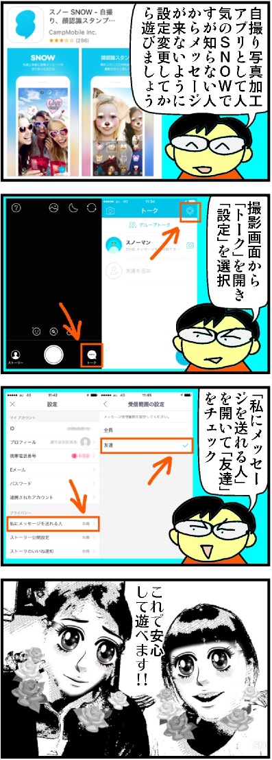 自撮りアプリ Snow で気を付けたいこと It4コマ漫画 Itmedia News