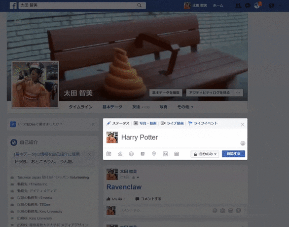 FacebookuHarry Potterv