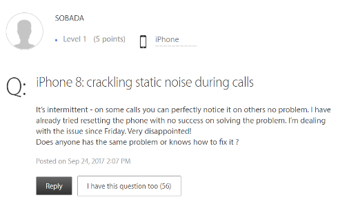 Iphone 8 8 Plus 通話時にノイズの報告 Appleがソフトウェア更新での修正へ Itmedia News