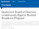 Qualcomm、Broadcomの2度目の買収提案も拒否