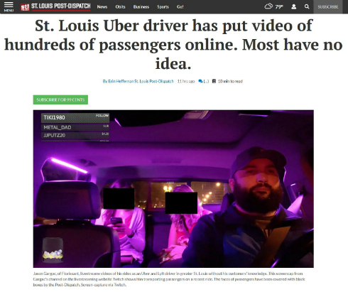 Uberとlyftのドライバー 乗客に無断でtwitchで車内をライブ配信 解雇 Itmedia News