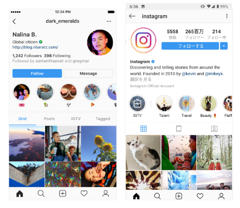 Instagram プロフィールのデザイン変更をテスト中 フォロワー数が