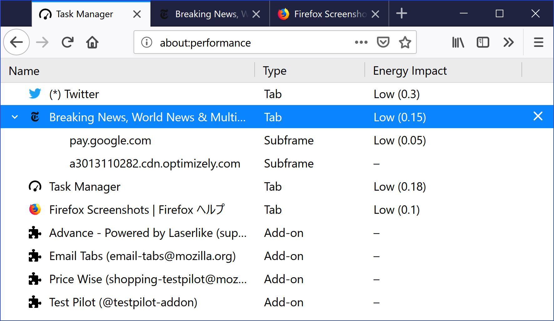 Firefox 64 公開 複数タブのまとめ操作やタスクマネージャー的機能など Itmedia News