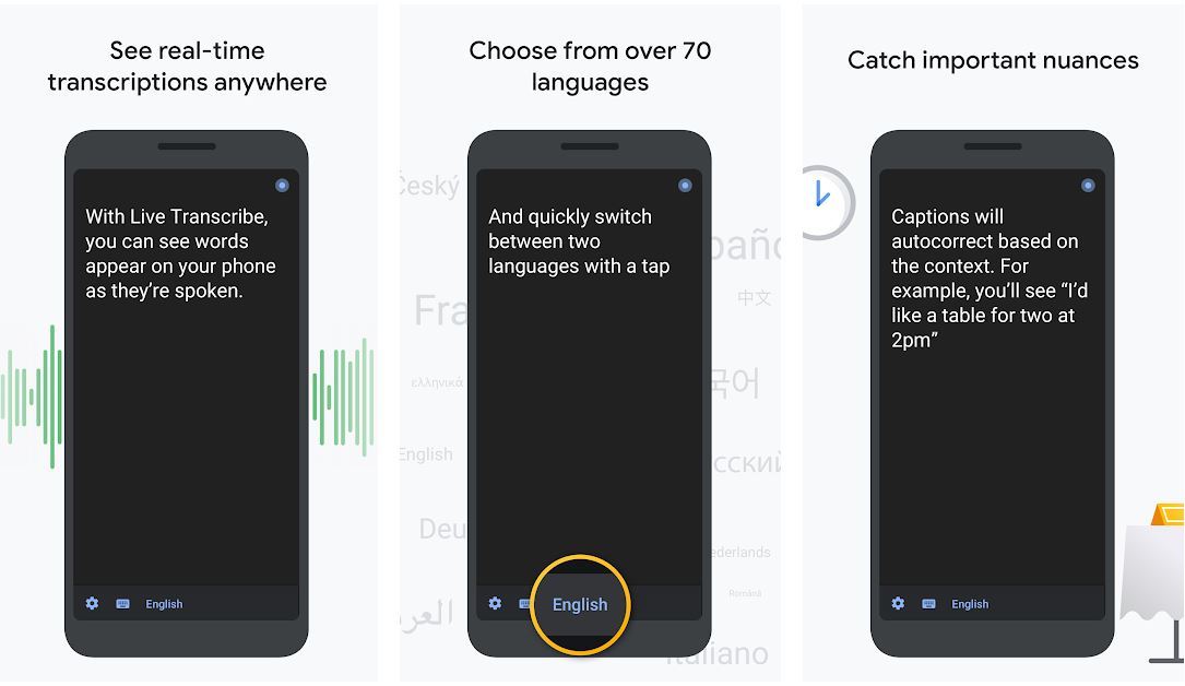 Google、聴覚障害者向けリアルタイム字幕アプリ「Live Transcribe」と 