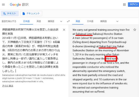 堺筋線 Google翻訳でも 筋肉線 堺筋 は 大腿筋 機械翻訳の難しさ Itmedia News