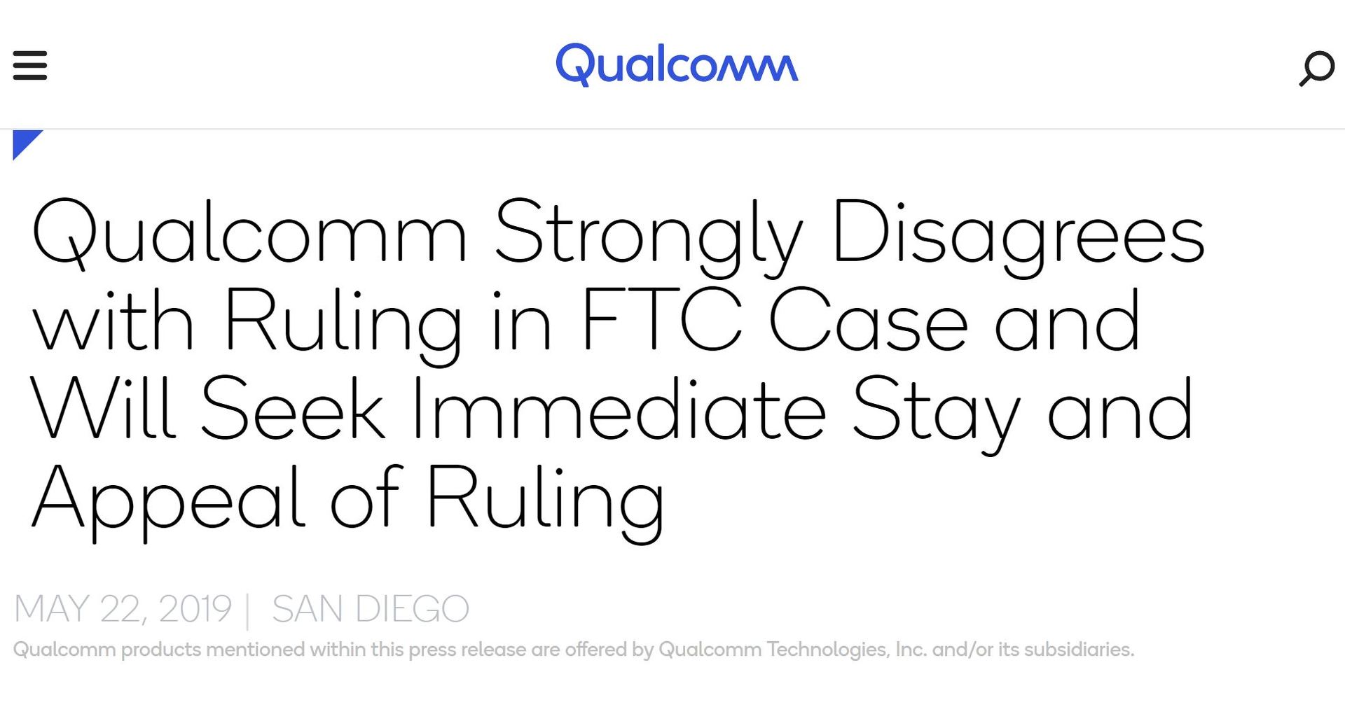 FTCによる特許訴訟に「Qualcommは独禁法違反」の判決でQualcommは控訴 - ITmedia NEWS