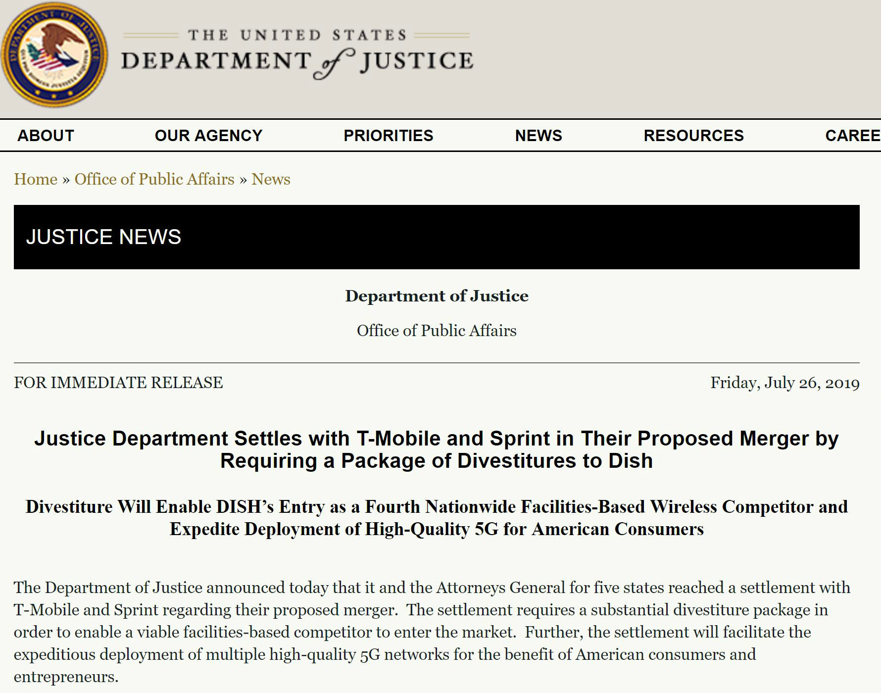  T-MobileとSprintが合併を正式に中止