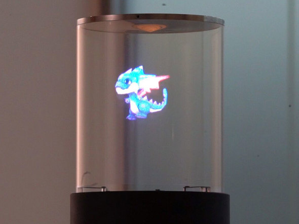 【技術】ソニー、360度から映像を見られる円筒型透過ディスプレイ　米国で参考出展