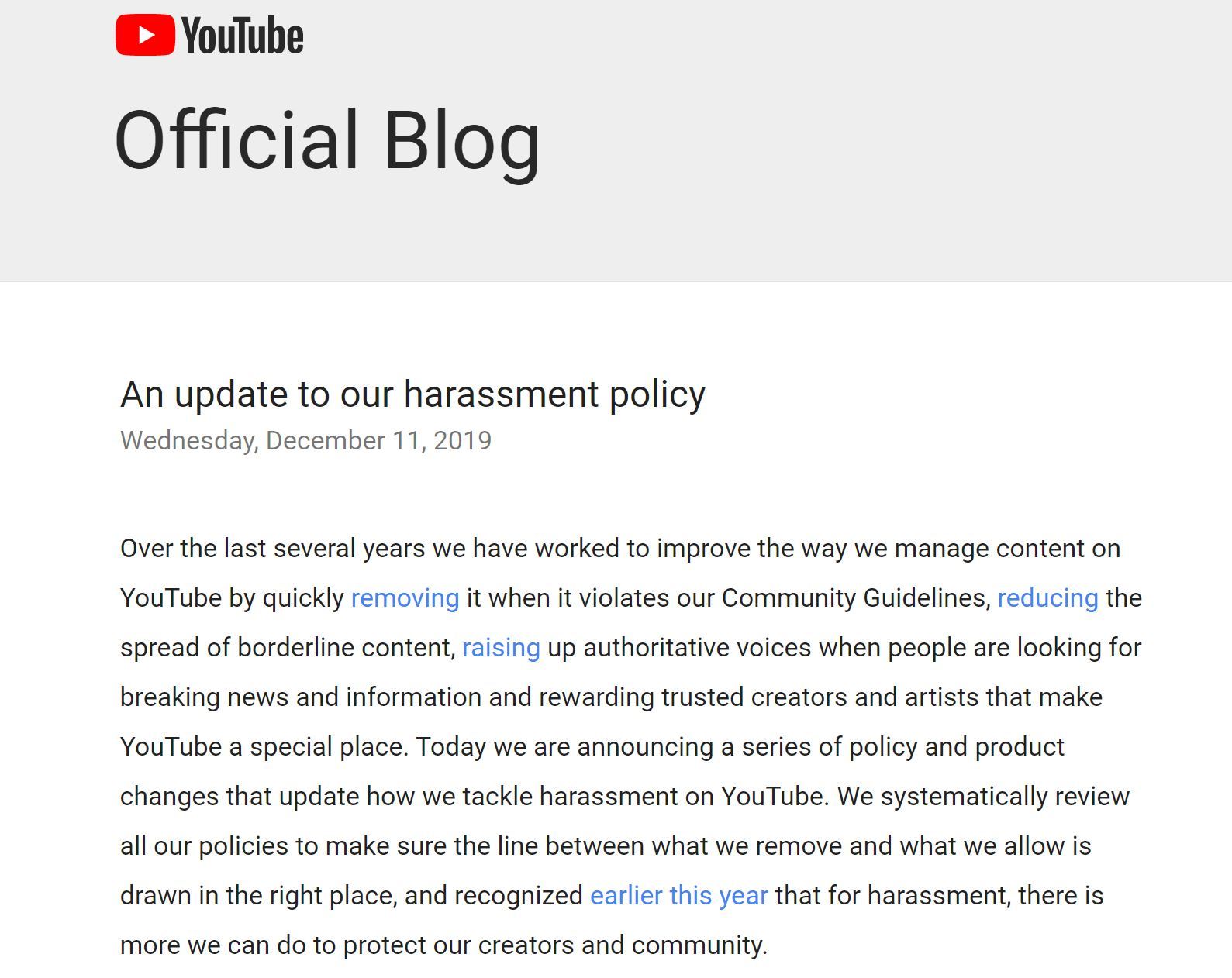 Youtube ハラスメントに関するポリシーを強化し 個人攻撃すれば有名人でも動画削除の対象に Itmedia News