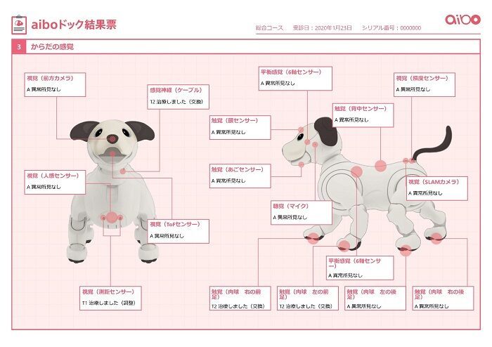aiboの健康診断サービス「aiboドック」始動 関節やバッテリーの状態