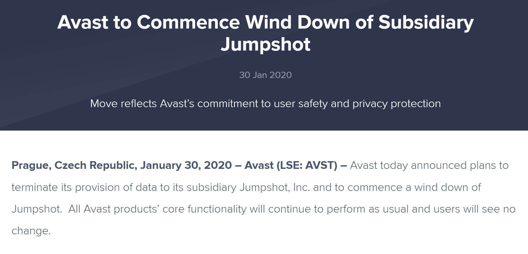 Avast 匿名化ユーザーデータ販売サービス Jumpshot を終了 批判を受け Itmedia News