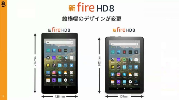Amazon、新型タブレット「Fire HD 8／8 Plus」発表 ワイヤレス充電や