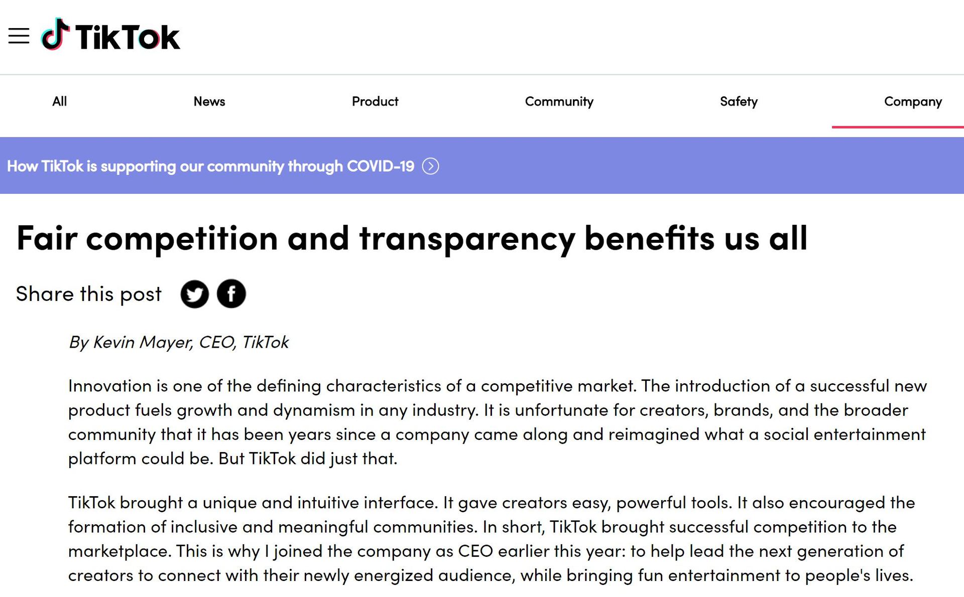 Tiktokの新ceo われわれは連邦法に従う米コミュニティの一員 と主張 Itmedia News