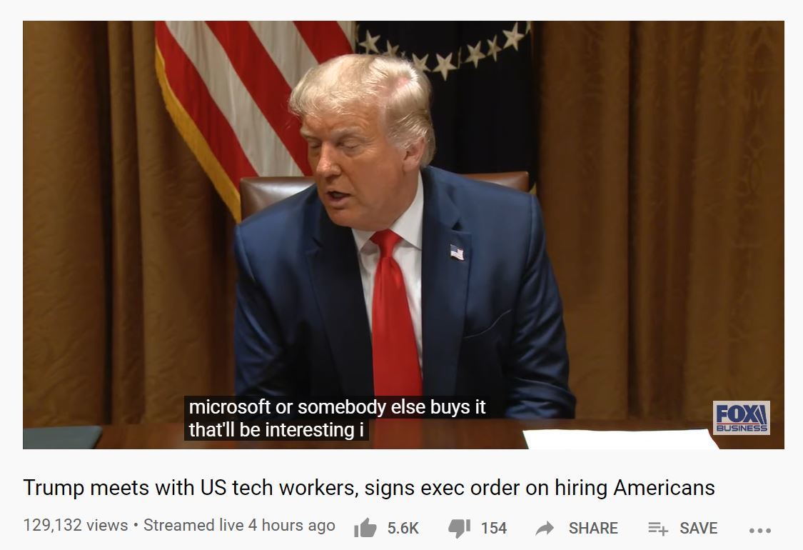 トランプ大統領、TikTokを米国から禁止する計画