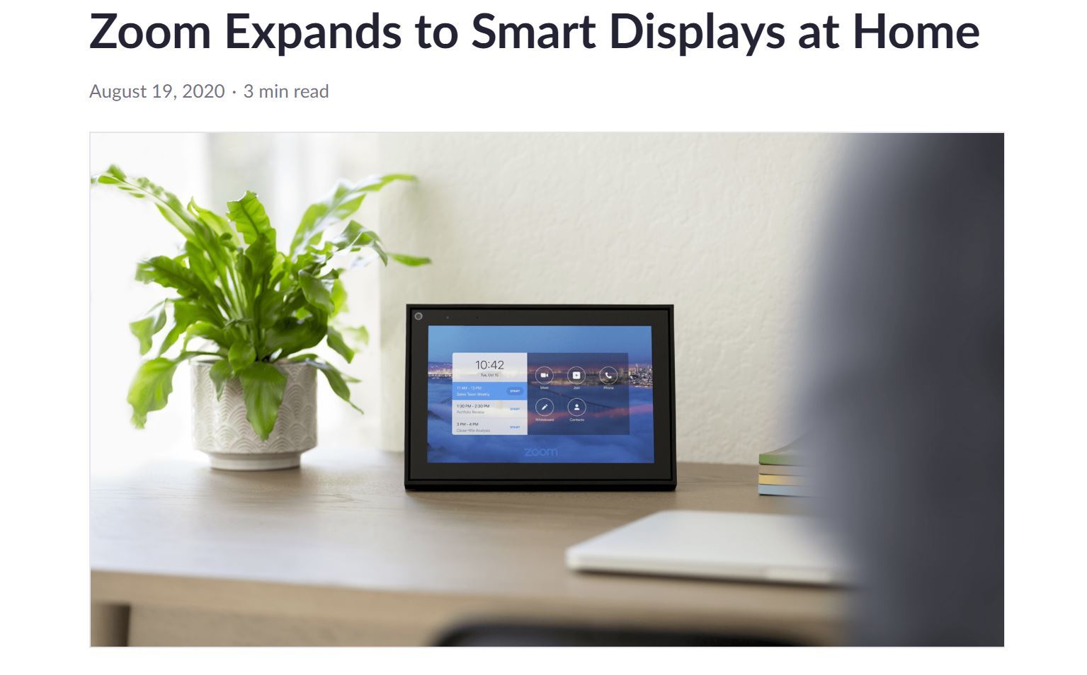 Zoom会議、「Amazon Echo Show」「Google Nest Hub Max」「Facebook Portal」で参加可能に