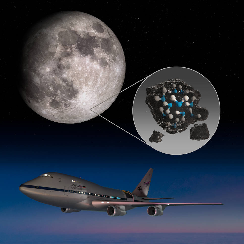 NASA、日の当たる月面クレーターでH2O（水分子）を確認