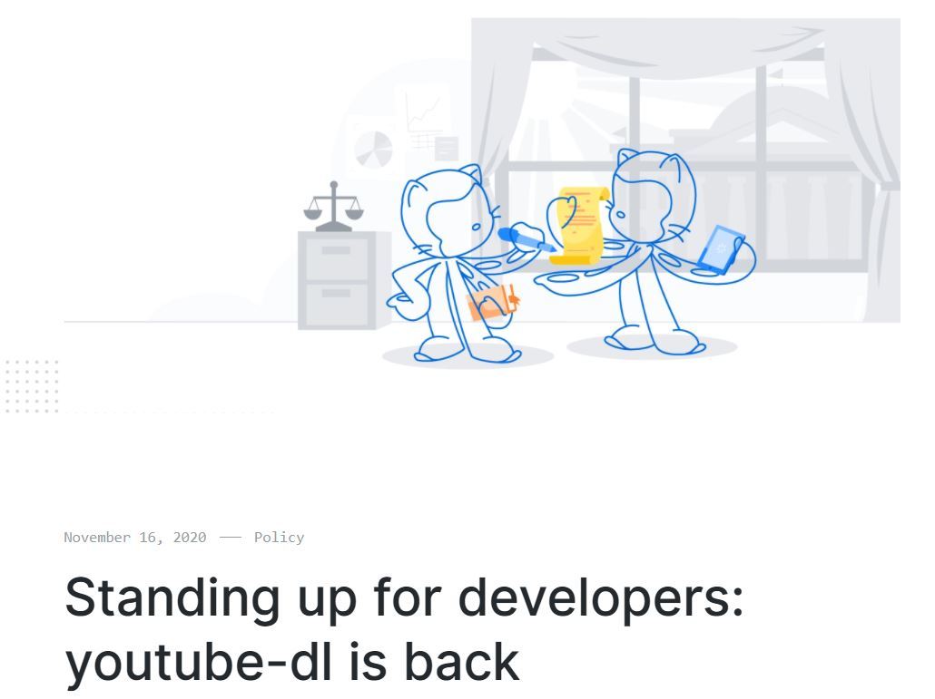 B! github GitHub、削除した「youtube-dl」は著作権を侵害してい ...