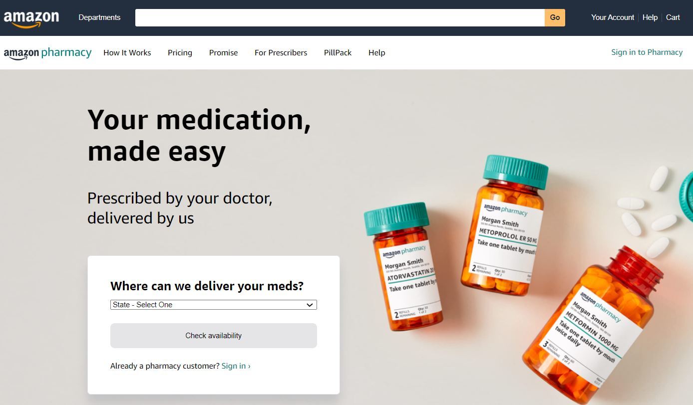 処方薬をオンライン購入できる「Amazon Pharmacy」、米国でスタート