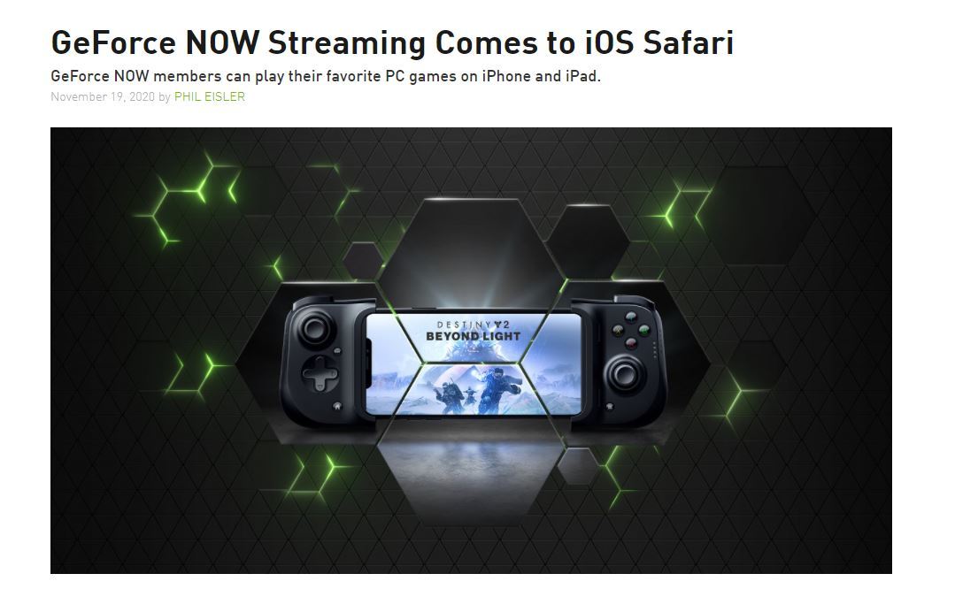NVIDIAの「GeForce NOW」、iPhoneでもSafari経由でプレイ可能に　「Fortnite」も近日公開
