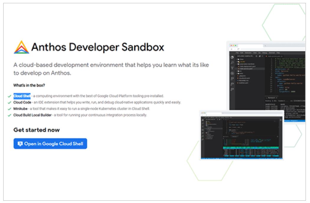 Google、WebブラウザでAnthosの開発環境を試せる「Anthos Developer Sandbox」無償公開