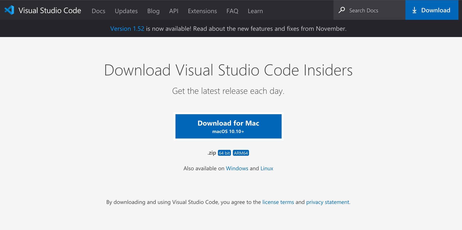 visual studio code runs on m1