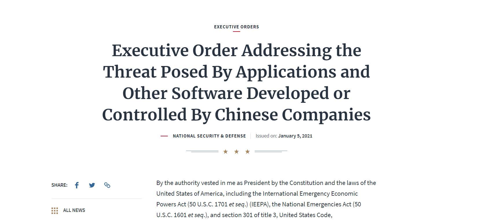 トランプ氏、中華系アプリの取引禁止する大統領令に署名　安全保障上のリスク踏まえ