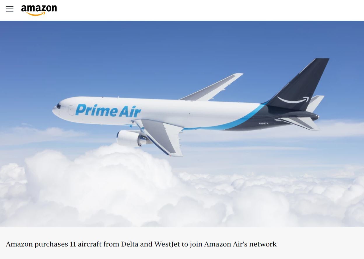 Amazon.com、空輸用に中古ジェット11機をデルタ航空とウェストジェットから購入