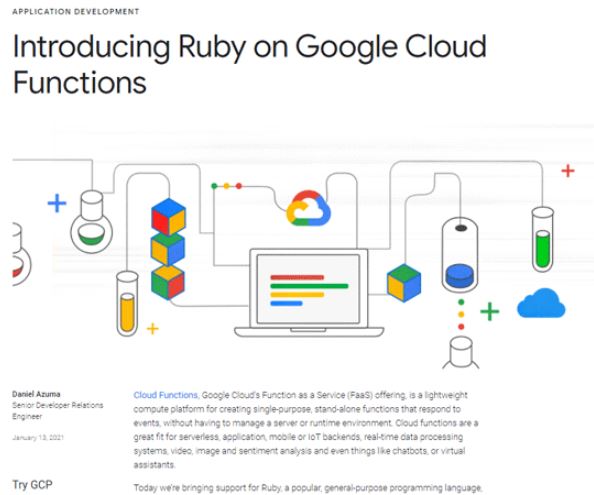 Google Cloud FunctionsがRubyのサポートを発表　ローカル環境での開発やテストを可能にするフレームワークも