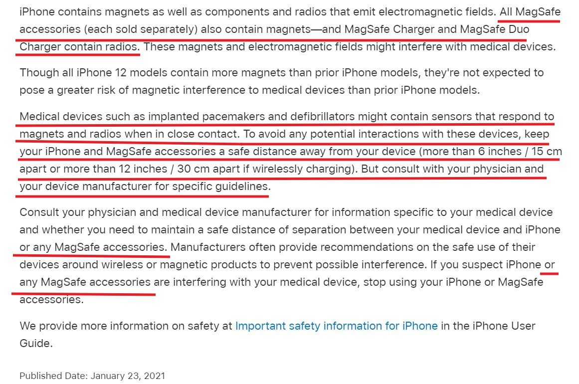 Apple、「iPhone 12」はペースメーカーなどから15センチ以上離すようサポートページで注意喚起