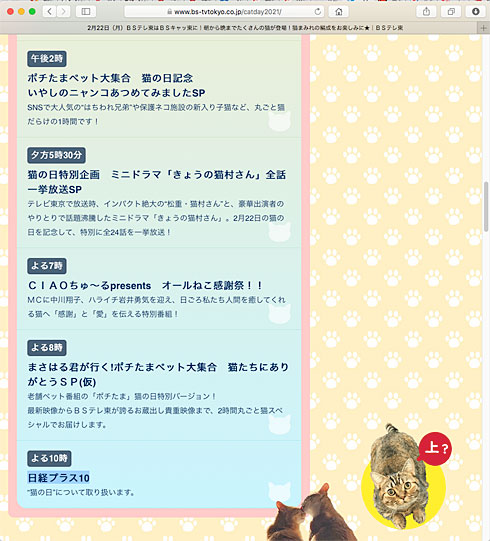 ナナパチk8 カジノBSテレ東、2月22日は“猫まみれ”に　「BSキャッ東」に改名、社長も猫仮想通貨カジノパチンコパチスロ アプリ ランキング