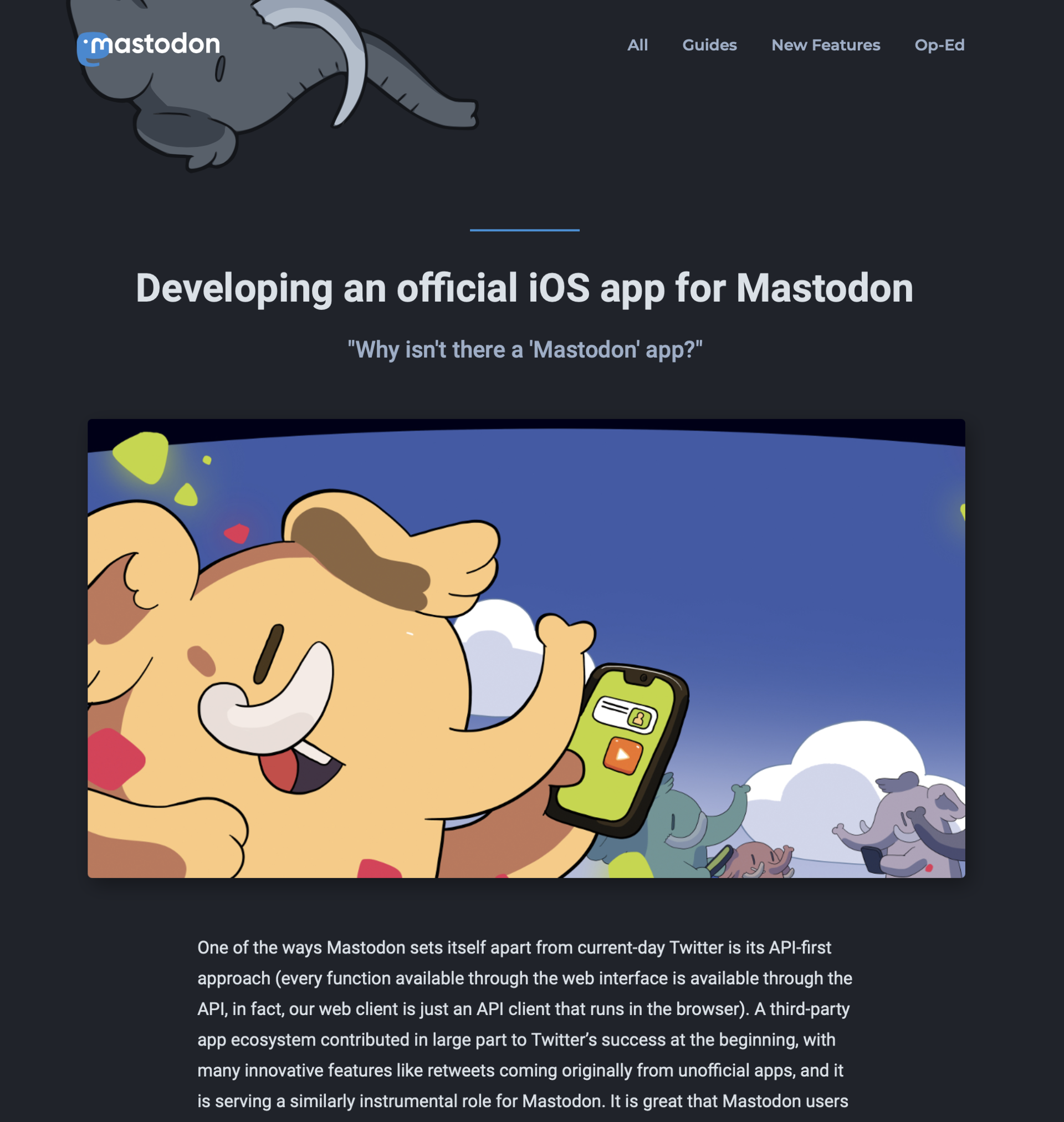 非中央集権SNS「マストドン」初の公式iOSアプリ、今夏リリースへ