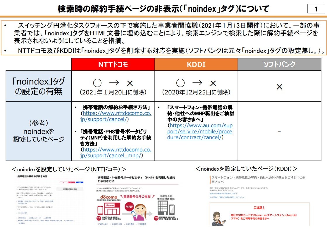 ドコモとKDDI、回線解約ページを検索エンジンから隠ぺい　総務省の指摘受け修正