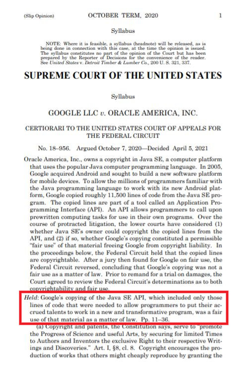 GoogleがOracleとの10年越しの裁判で勝訴　最高裁はJava著作権侵害せずの判断
