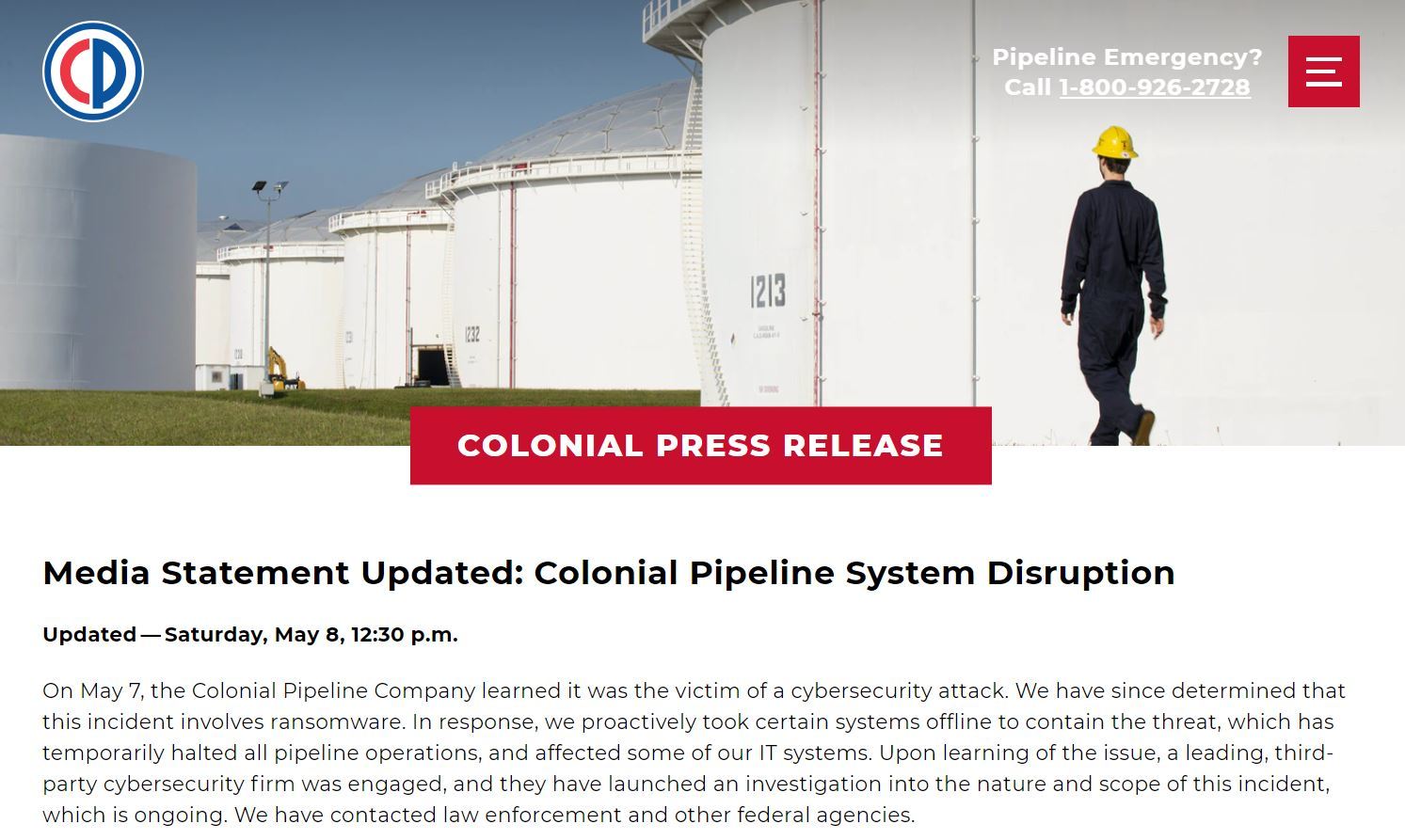 米石油パイプライン大手Colonialにサイバー攻撃　全米への石油移送を一時停止