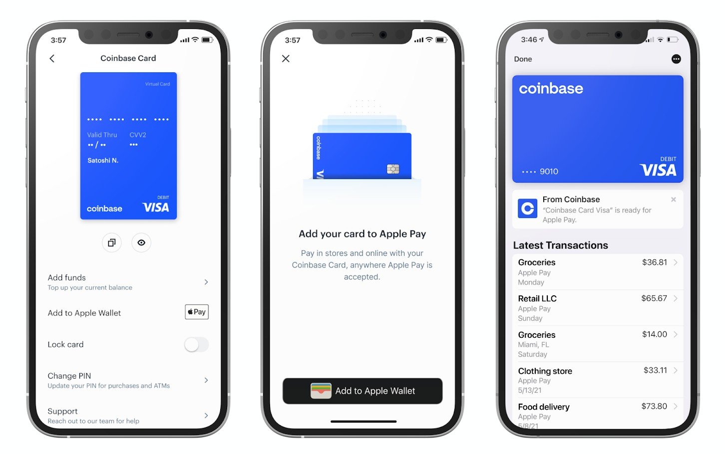 「Apple Pay」と「Google Pay」で仮想通貨利用可能に　Coinbase Cardが対応