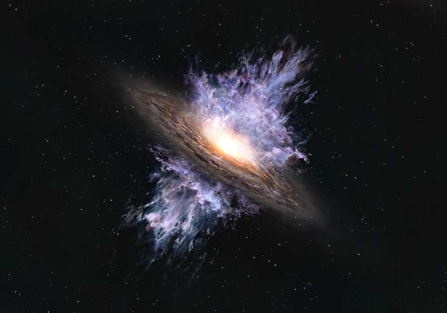 超巨大ブラックホールによる131億年前の“銀河の嵐”　国立天文台が観測