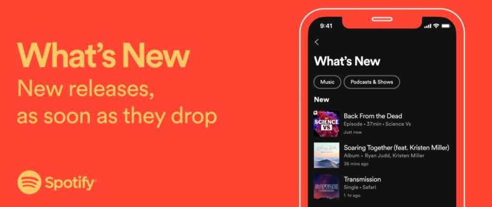 Spotify、フォローするアーティストの新着情報を知らせる「What's New」機能