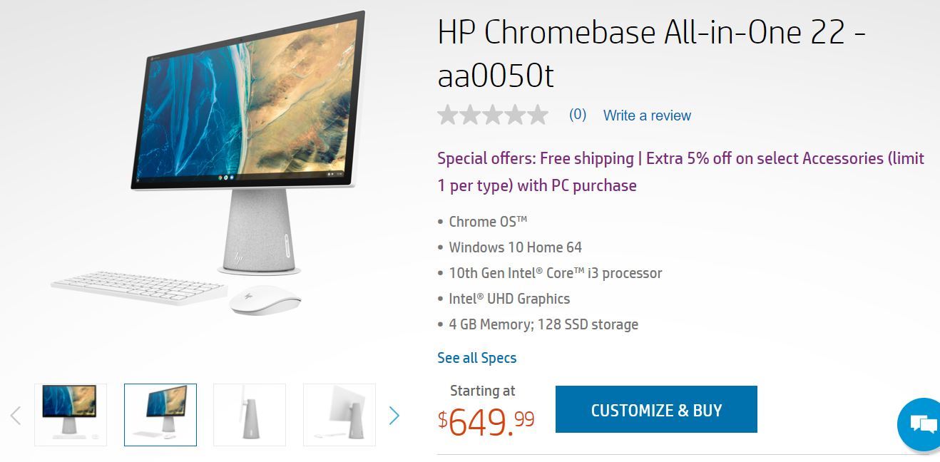 HP、Chrome OS搭載デスクトップ「Chromebase All-in-One」発売　650ドルから