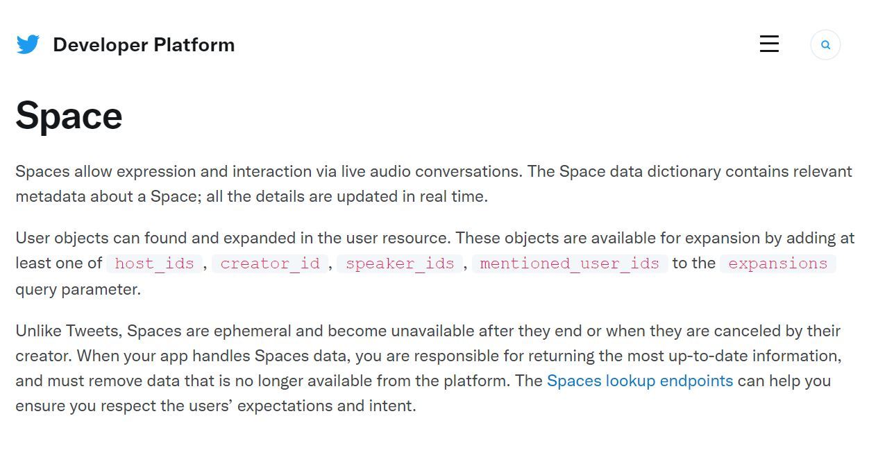 Twitter API更新でTwitter以外での「Spaces」の検索が可能に