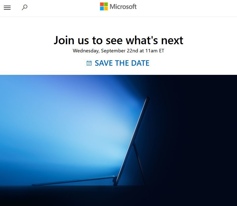 Microsoft、Surface関連オンラインイベントを9月22日開催