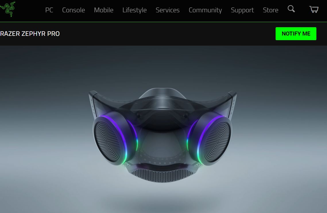 Razerの光るマスク「Razer Zephyr」、今度は音声増幅機搭載でよりソーシャルに：CES 2022 - ITmedia NEWS